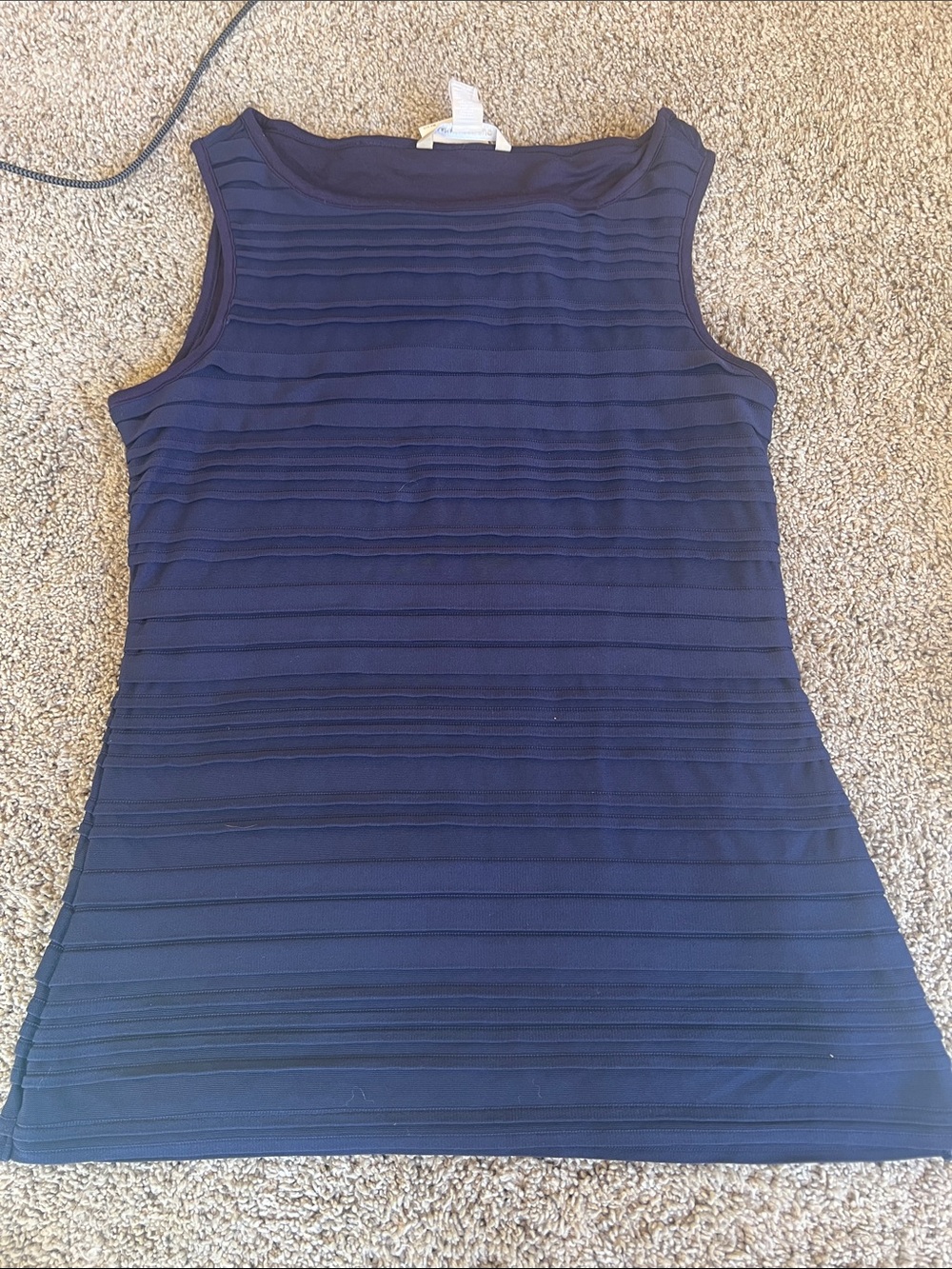 Banana Republic Navy Textured Sleeveless Tank